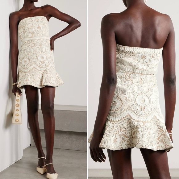 Veronica Beard Agata Strapless Mini Dress NWT Light Pebble *Size 6 - Picture 11 of 16